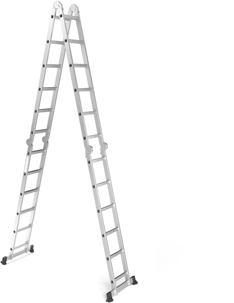 RMBO - Multifunctionele Vouwladder 4x6 - Vouwladder - 6,90 m lang - Compact en Draagbare ladder - 13 standen - Geschikt voor Particulier en Professioneel Gebruik - Max. Belasting 150 kg, EN 131.6