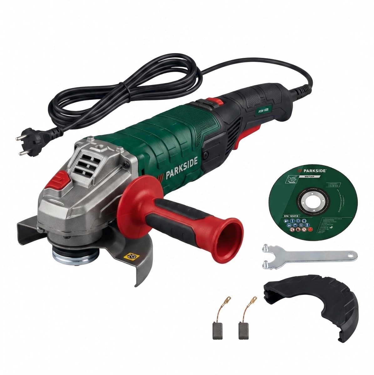 Parkside Haakse Slijpmachine - 1200W - 6-Traps regelbaar toerental - 3 posities-frontgreep