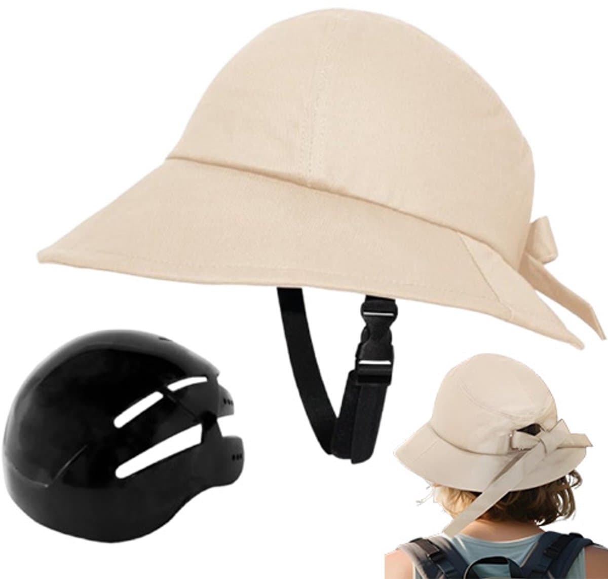 Fietshelm Dames - Heren Helmen - Outdoor Sport - Afneembare Brede Rand - 58-60cm Omtrek - Grijs