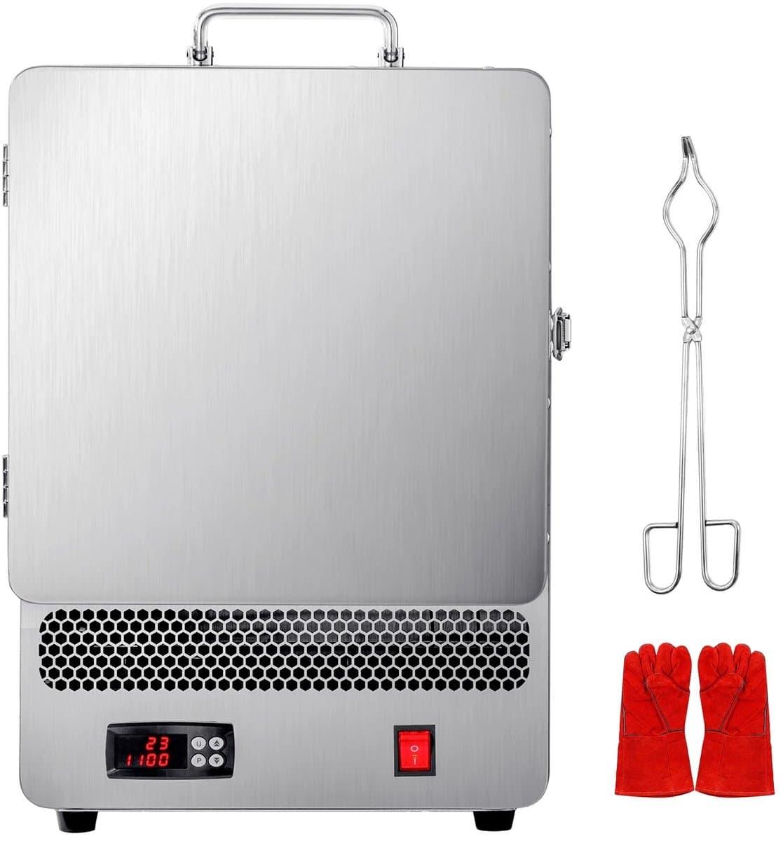 Elektrische Smeltoven - Keramiekoven - Aardewerk Bakoven - Sieraden Oven - PID Temperatuurregeling - 1500W Verwarmingselement - Max 1200°C - Verloren Wasgieten - Metaalklei Bakken - Tafelmodel - Roestvrij Staal Behuizing - DIY Smeltoven