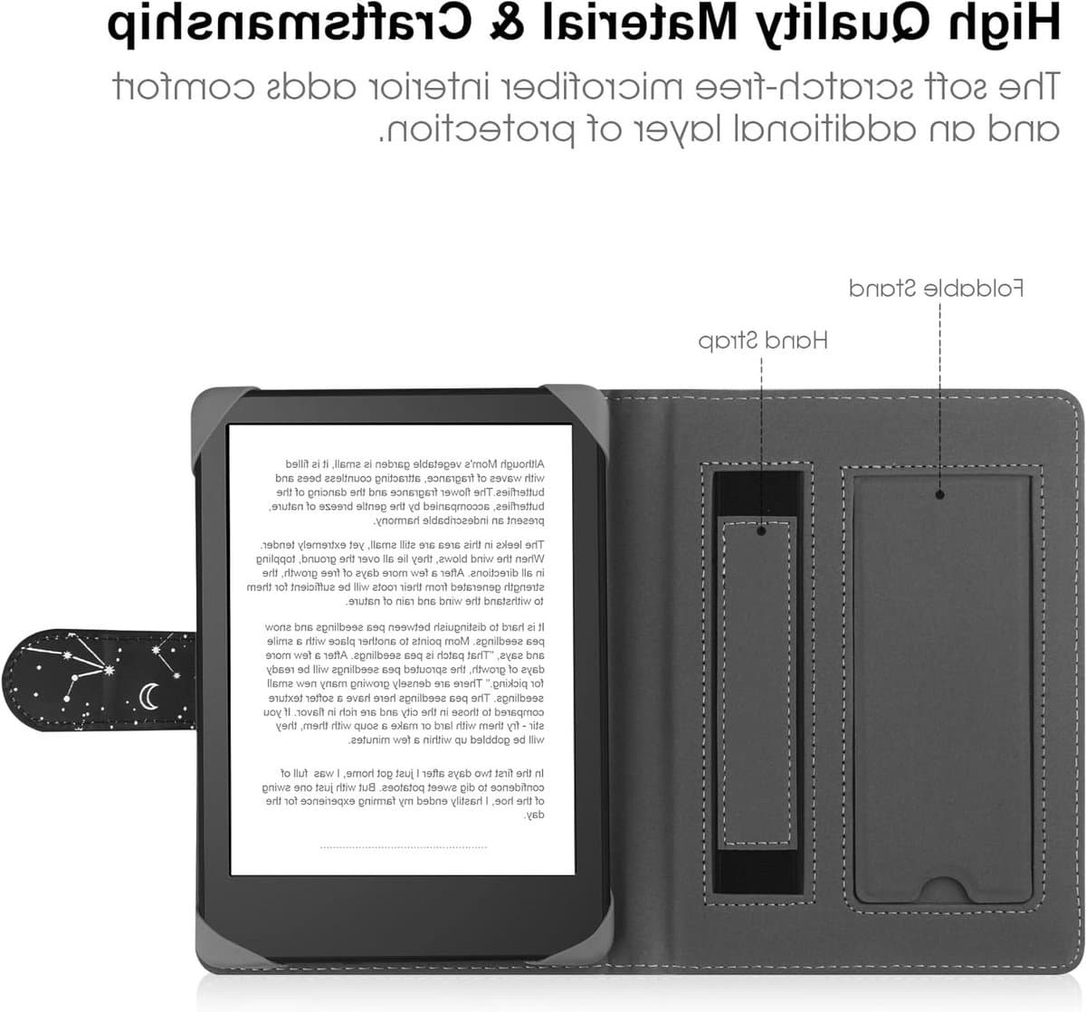 Universele Beschermhoes voor 6.8 Inch en 7 Inch E-Readers - Geschikt voor Kindle, Kobo en PocketBook - E-book Reader Hoes met Sluiting en Schokbestendige Bescherming