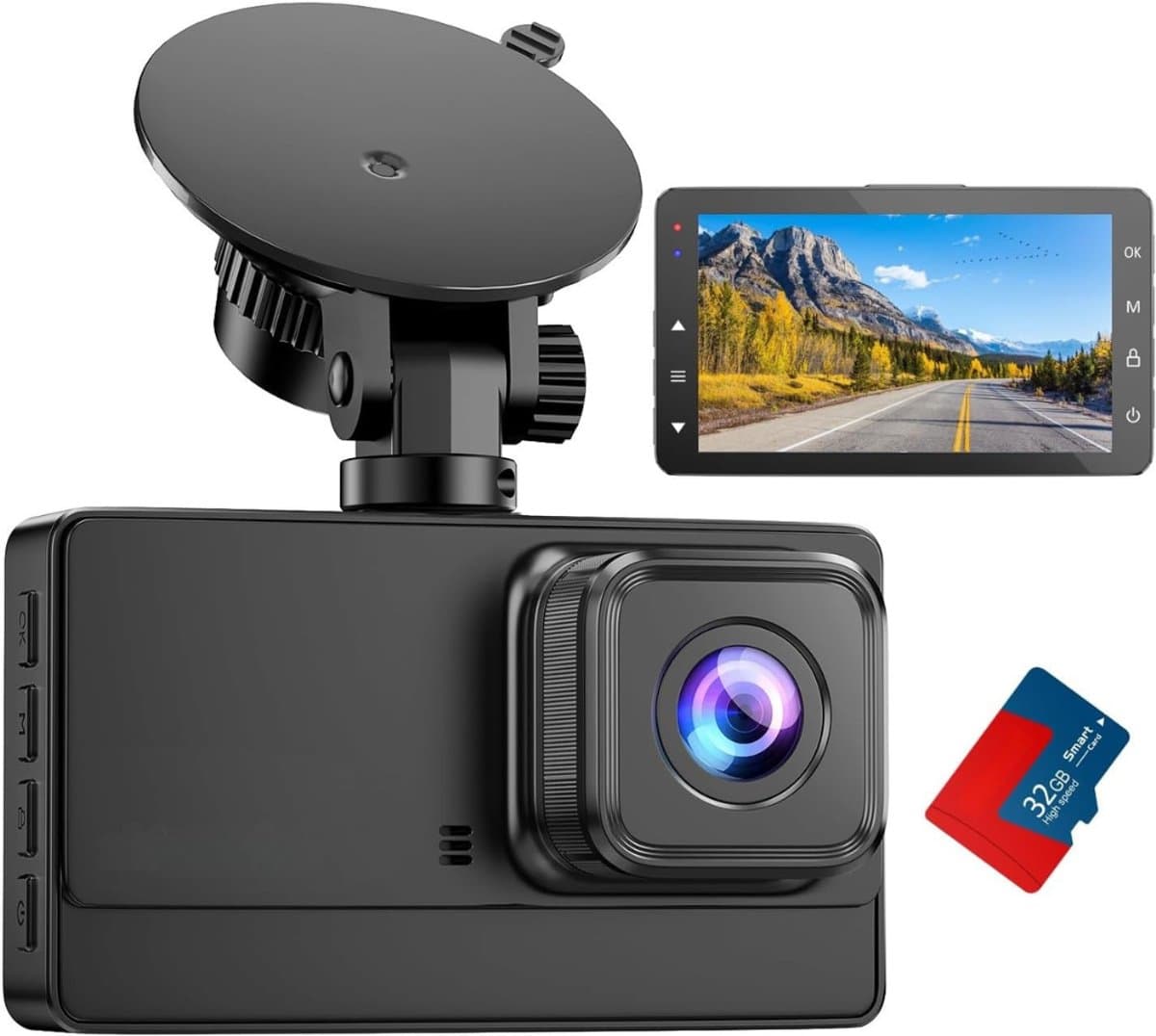 RUX® Dashcam voor Auto Voor en Achter - Dashcam - Zwart - 15cm x 12cm x 9cm ; 290g