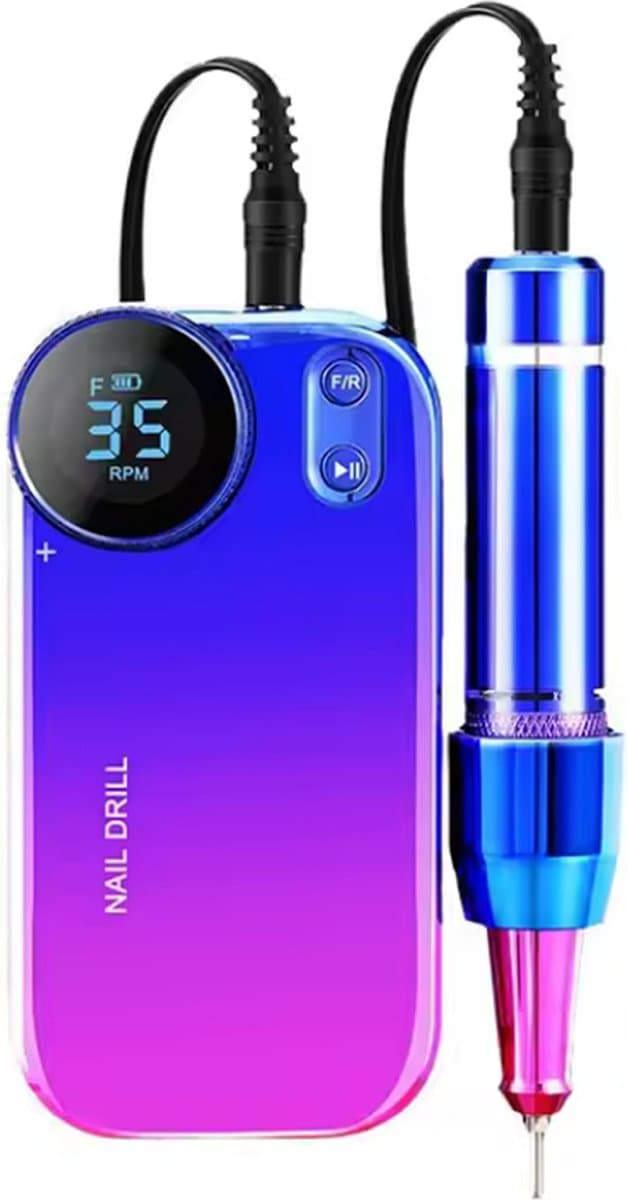2-in-1 Draadloze Elektrische Nagelvijl & Powerbank – Professionele Manicure Pedicure Set - 35.000 RPM - USB-C & USB Oplader - Gradiëntkleur - Draagbaar & Oplaadbaar