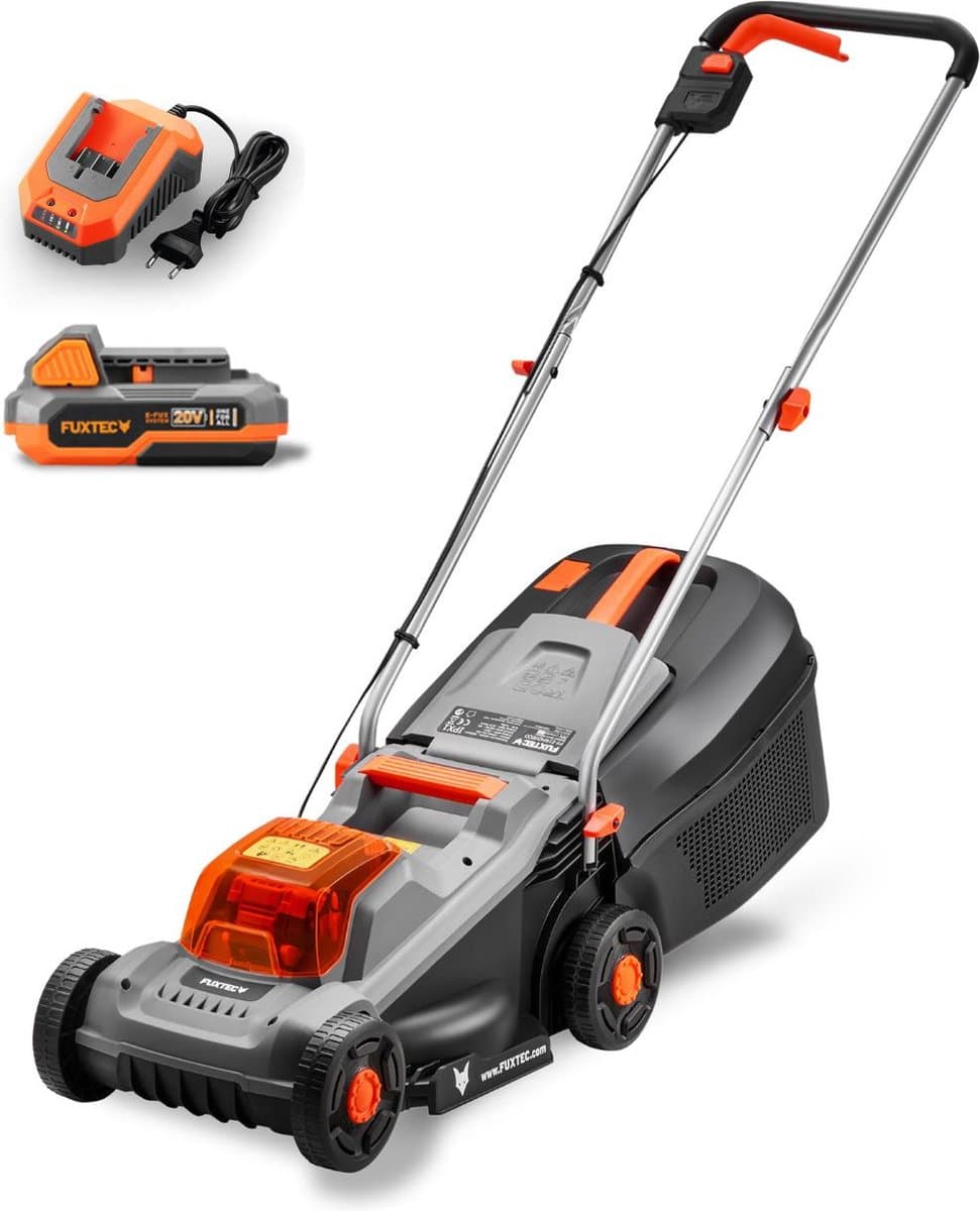 FUXTEC accu grasmaaier 20V FX-E1RM20ECO-SET maaibreedte 30 cm, 30L grasopvangbak, maaihoogte 30-70 mm