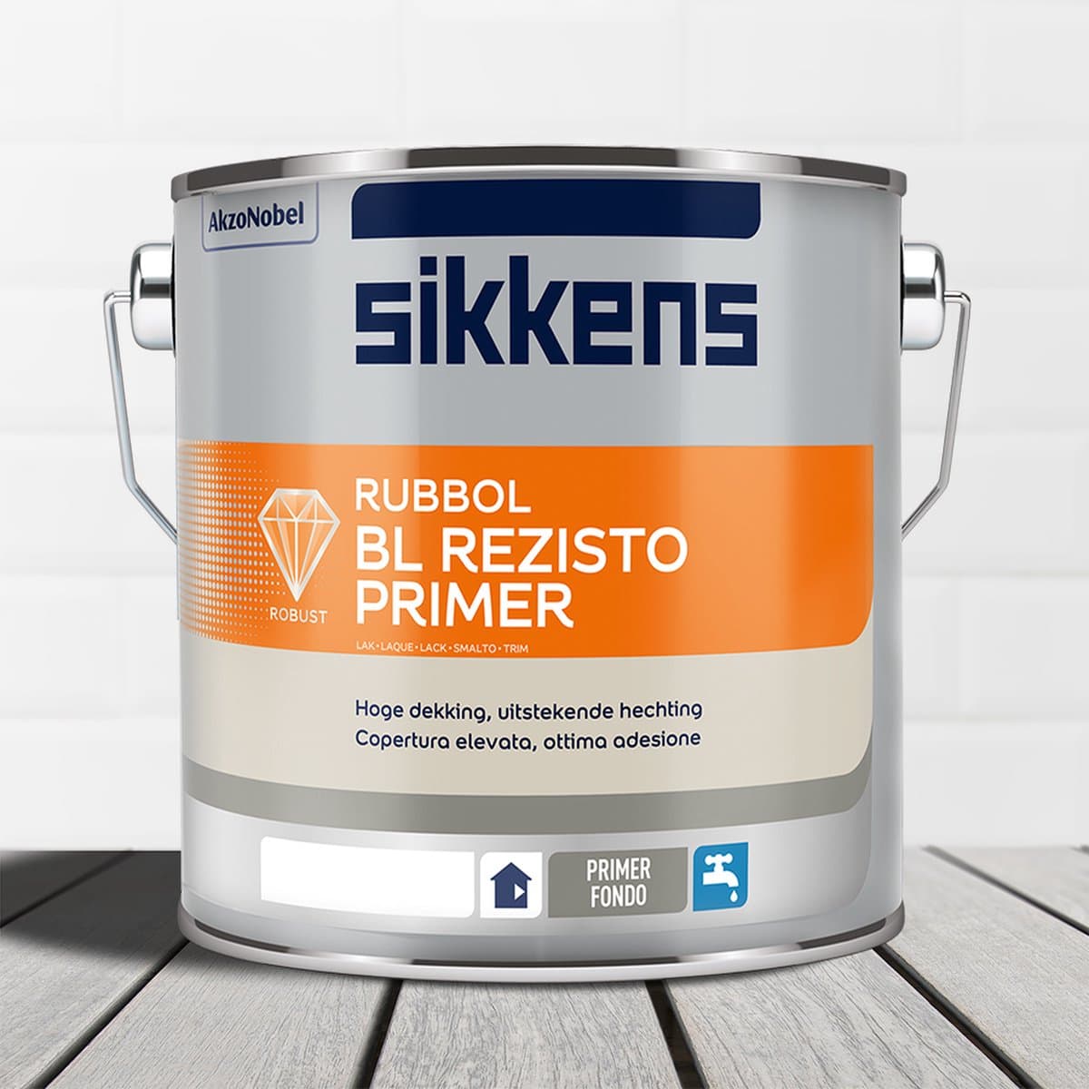 Sikkens-Rubbol-BL Rezisto Primer-Ral 9016 Verkeerswit-2,5 liter Ral 9016 Verkeerswit - - Watergedragen grondverf - - - Mat -