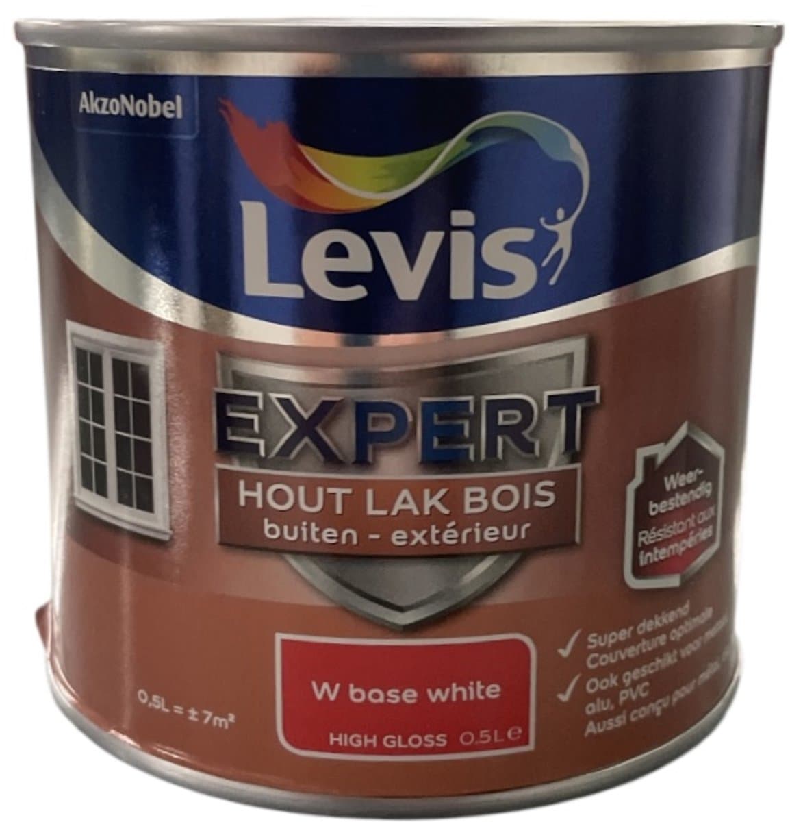 Levis Expert Hout Lak Buiten High Gloss - Topkwalitatieve hoogglans afwerkingslak op solventbasis - Toepasbaar op hout en andere ondergronden - 0.50 L - RAL 9005 Zwart