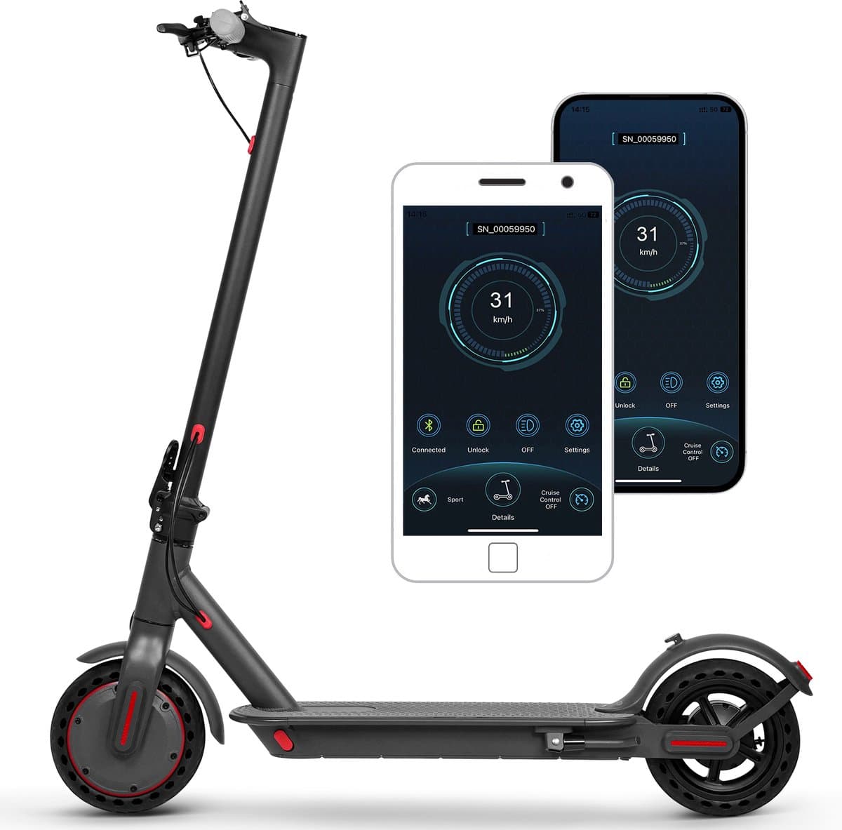 AOVOPRO TX01 Elektrische Step voor Volwassenen – 350W Motor – 25 km/u – 30 km Actieradius – App-bediening – Opvouwbare Elektrische Scooter