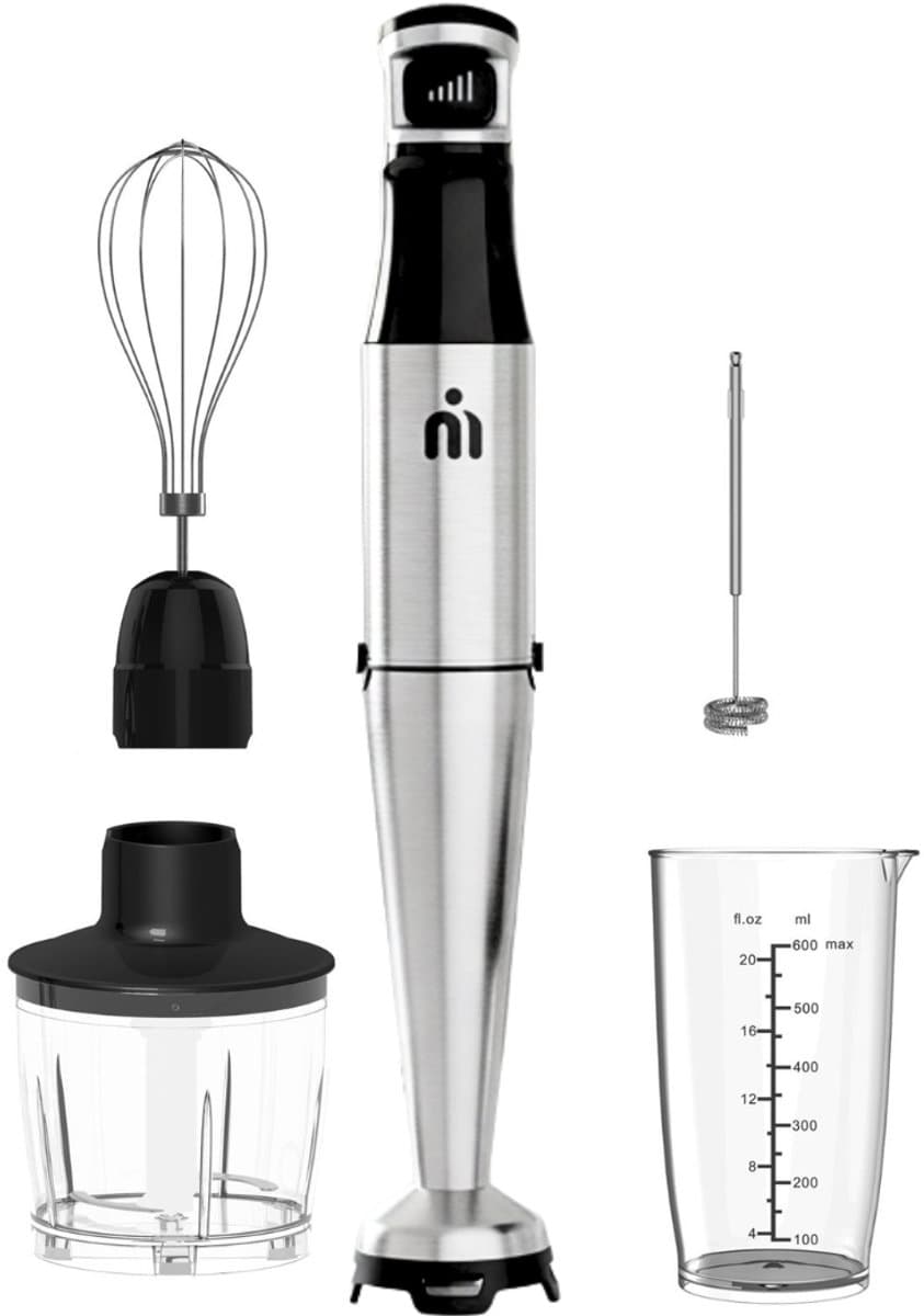 MATTI® 5-in-1 - Staafmixer Set - Staafmixer - Incl. Hakmolen, Blender, Garde en Melkopschuimer - 1500W