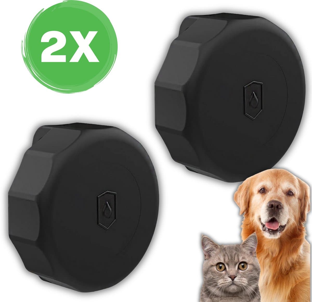 Waterdichte tracker houder geschikt voor Apple AirTag - 2 stuks - voor halsband hond en kat - GPS Tracker (niet inbegrepen) - siliconen hoes - Huisdieren - hondenpenning - kattenhalsband - hondenhalsband - sleutelhanger