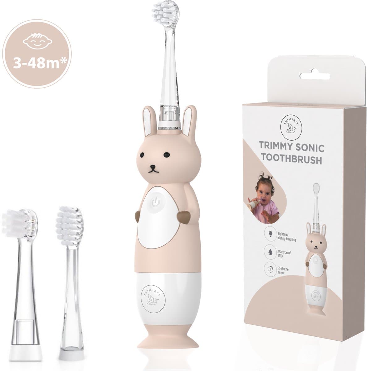 Liefjes & Co Trimmy – Sonische Elektrische Tandenborstel Kind & Baby 0-4 Jaar – Met Timer
