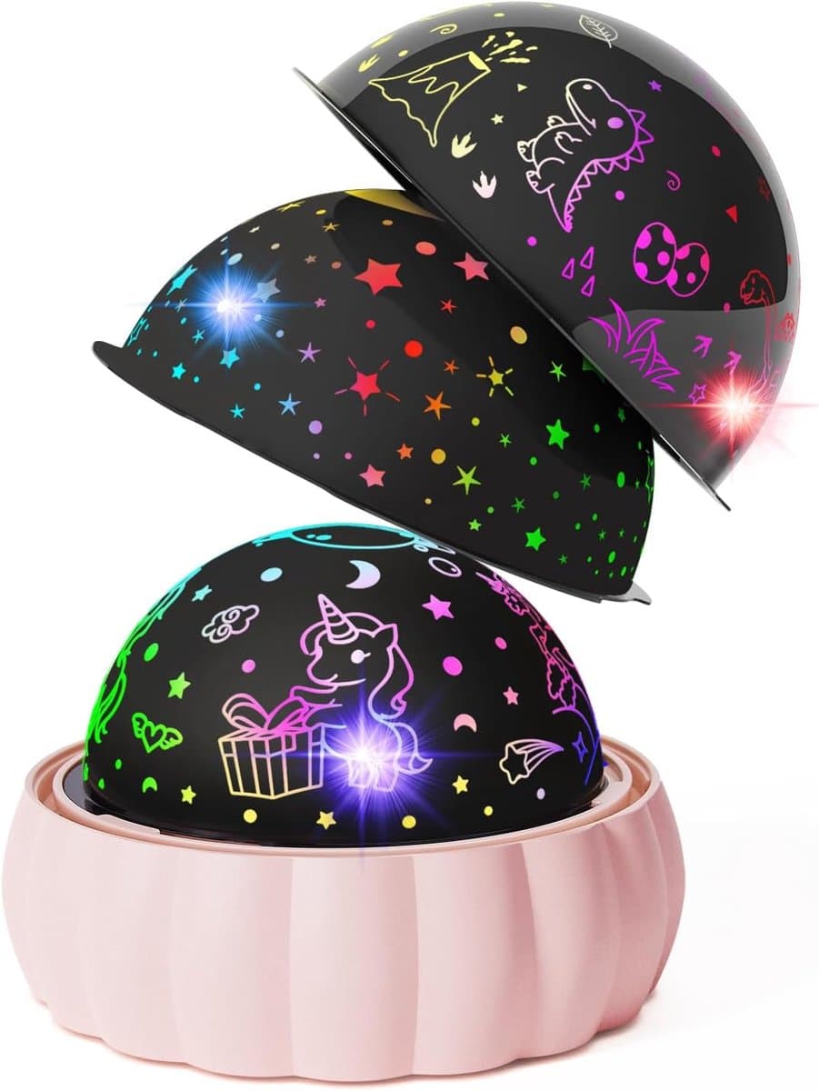 Sterrenhemel Projector voor Kinderen - 3 Verschillende Thema's en 7 Lichtstanden - Draait 360° voor Magisch Effect - Leuk Speelgoed voor 3-8 Jaar - Voor Jongens en Meisjes - 1 stuk