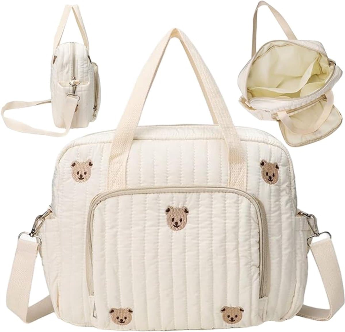 Luiertas Rugzak met grote capaciteit - 35x10x28cm Babytas - Draagbare en lichtgewicht luiertas - met handvat en schouderband - Perfect voor reizen en uitstapjes - Lichtgeel