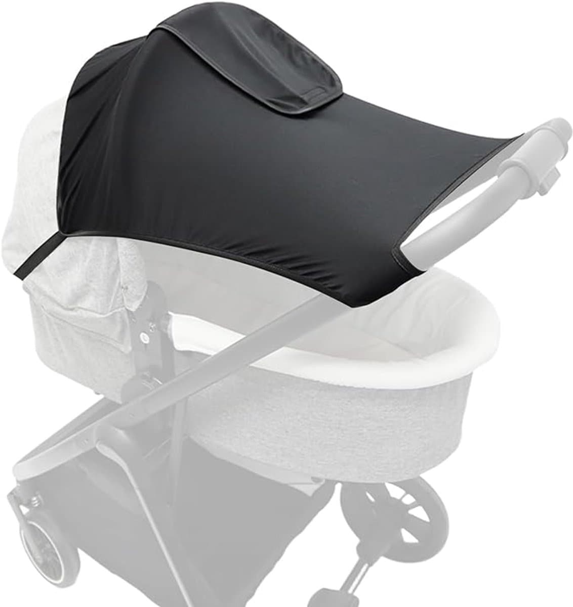 Kinderwagen Zonnescherm - Wandelwagen/ Buggy - Met Kijkvenster - Zonnedoek - Spatwaterdicht - Ademend - Parasol - Eenvoudig Te Bevestigen - UV-Doek - Verstelbaar - Past Op Bijna Elke Kinderwagen of Buggy - Universeel - Zwart