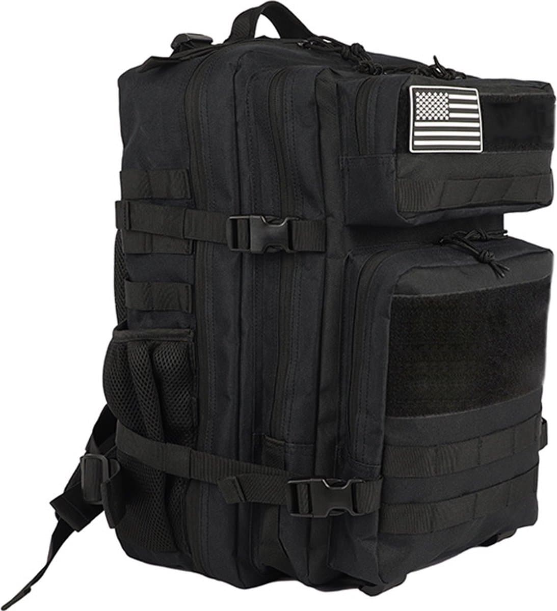 Waterdichte Militaire Rugzak - 45L -Militaire Tactische Backpack voor Heren - Grote Capaciteit 900D Waterdicht Oxford Stof - Hoge Dichtheid Meerdere Zakken - voor Wandelen Kamperen, Bergbeklimmen, Jagen, Buiten Fietsen(Kleur: Black)