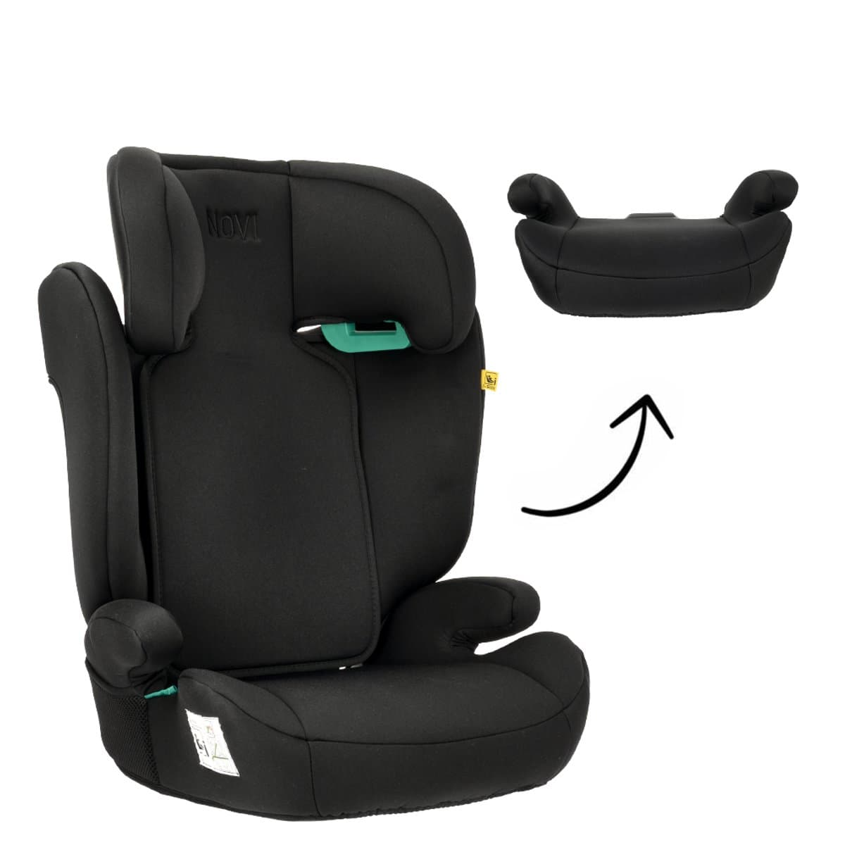 Novi Baby James Go V2 Autostoel - i-Size - Gordel - Zwart - Geschikt vanaf 100 tot 150 cm