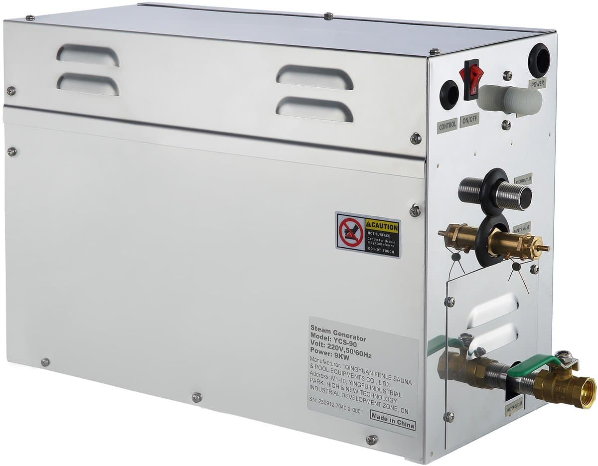 9KW Stoomgenerator – Digitale Weergave SPA Stoomgenerator voor Ruimte – 35-55°C Sauna Stoomgenerator voor Thuis en Commercieel Gebruik – Stoomcabine Set
