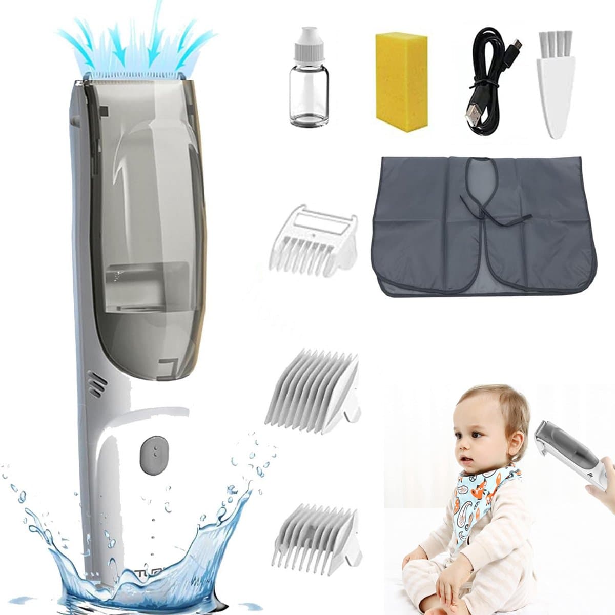 Elektrisch Scheerapparaat - Tondeuse Voor Baby - Kinder Tondeuse - Trimmer - Haartrimmer Voor Kinderen - Stil - Stille Waterdichte Tondeuse - Multigroom - Geschikt Voor Jongens En Meisjes