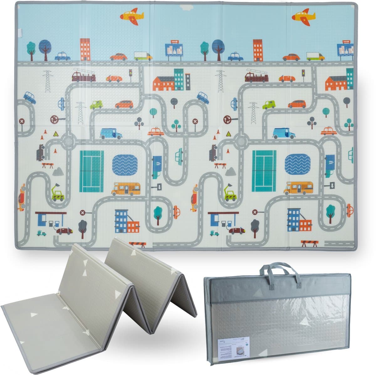 ComfyKidz® Speelmat Baby Opvouwbaar 200x150 cm – Dubbelzijdig XPE Schuim – BPA Vrij – Binnen en Buiten – Inclusief Luxe Opbergtas