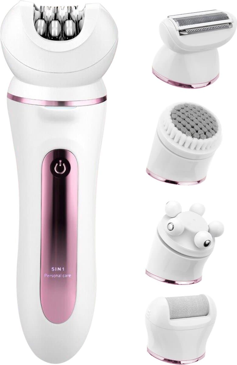 Shoplace 5 in 1 Epileerapparaat dames - Epilator - Epilady - Ladyshave - Ontharingsapparaat - Scheerapparaat - Eeltverwijderaar - Gezichtsreiniger - Massage