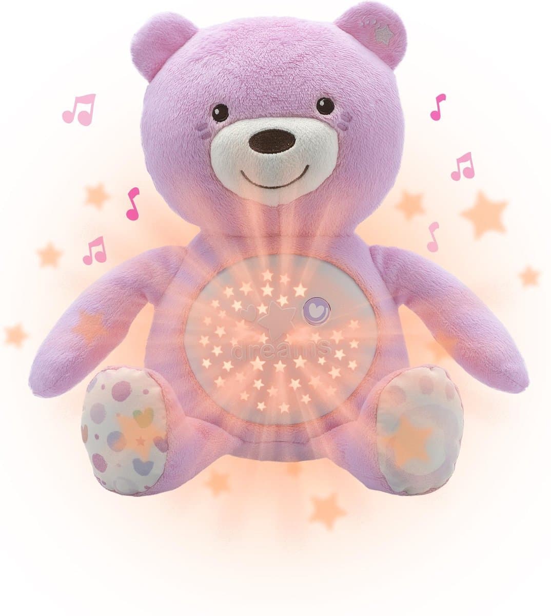 Knuffel projector Baby Bear First Dreams roze