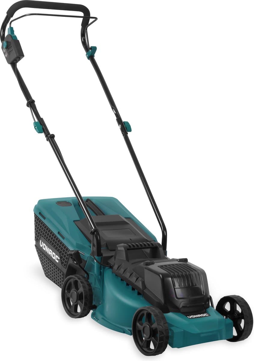 VONROC Accu Grasmaaier – 40V – 33 cm maaibreedte – Brushless motor - Vijf instelbare maai-hoogtes: 30/40/50/60/70 mm - Incl. 30L Opvangbak - Excl. Accu’s en snelladers