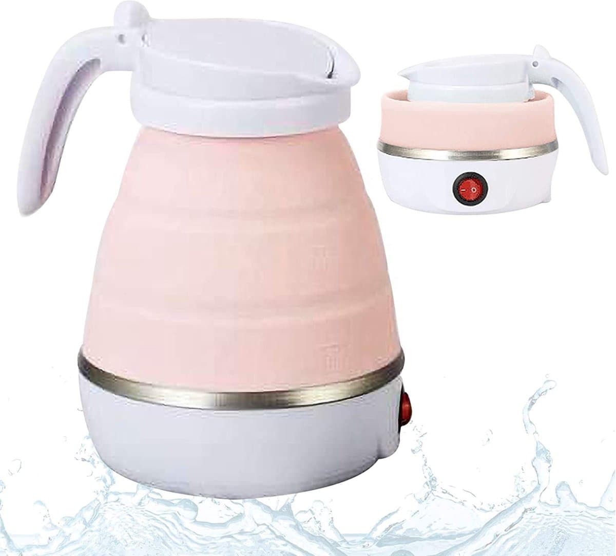 Opvouwbare waterkoker - roze - waterkokers - waterkoker klein - elektrisch - 0.6L