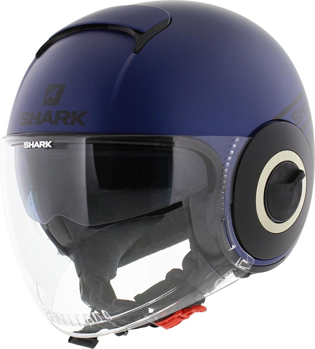 Shark Nano Jethelm Street Neon mat blauw zwart XS - Motorhelm / luxe scooterhelm