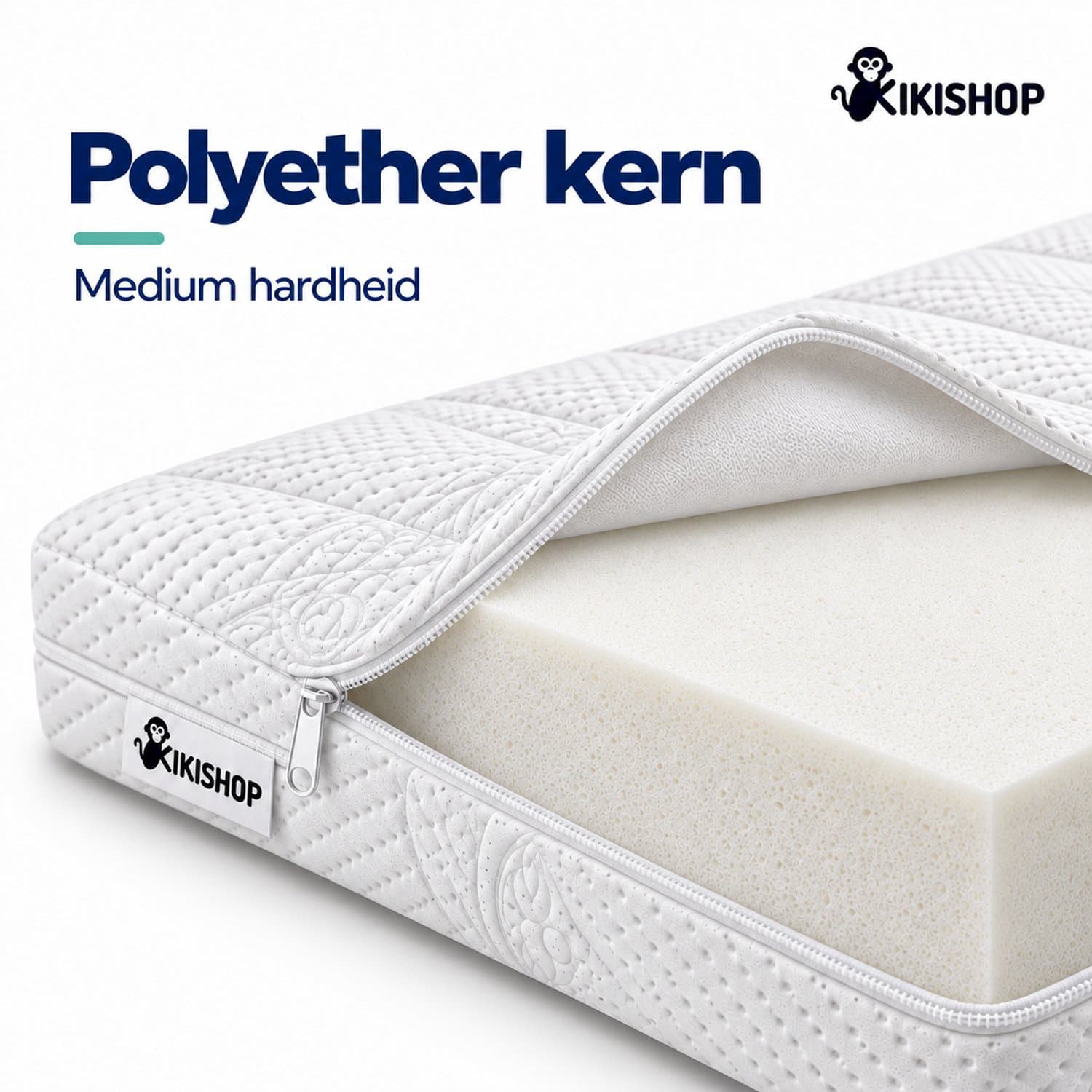 Kikishop Basic Babymatras 60x120 cm - 9 cm dik - Polyether - Ledikant
