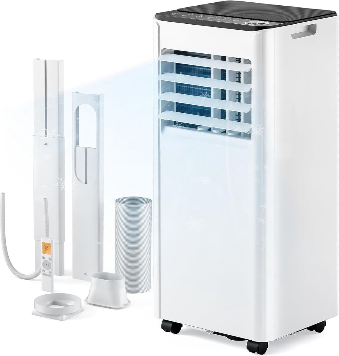 Mobiele Airco 10000 BTU – 4-in-1 Airconditioner – Stil – Slaapmodus – 24-uurs Timer – Wit/Zwart