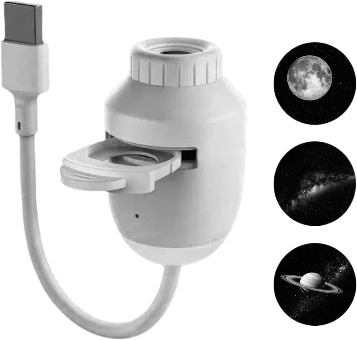 2-in-1 Sterrenprojector & Nachtlampje met 12 Verwisselbare Films - Sterrenhemelprojector - Galaxy projector - 360° verstelbare LED-nachtlamp - USB - Voor Slaapkamer, Auto en Kinderkamer