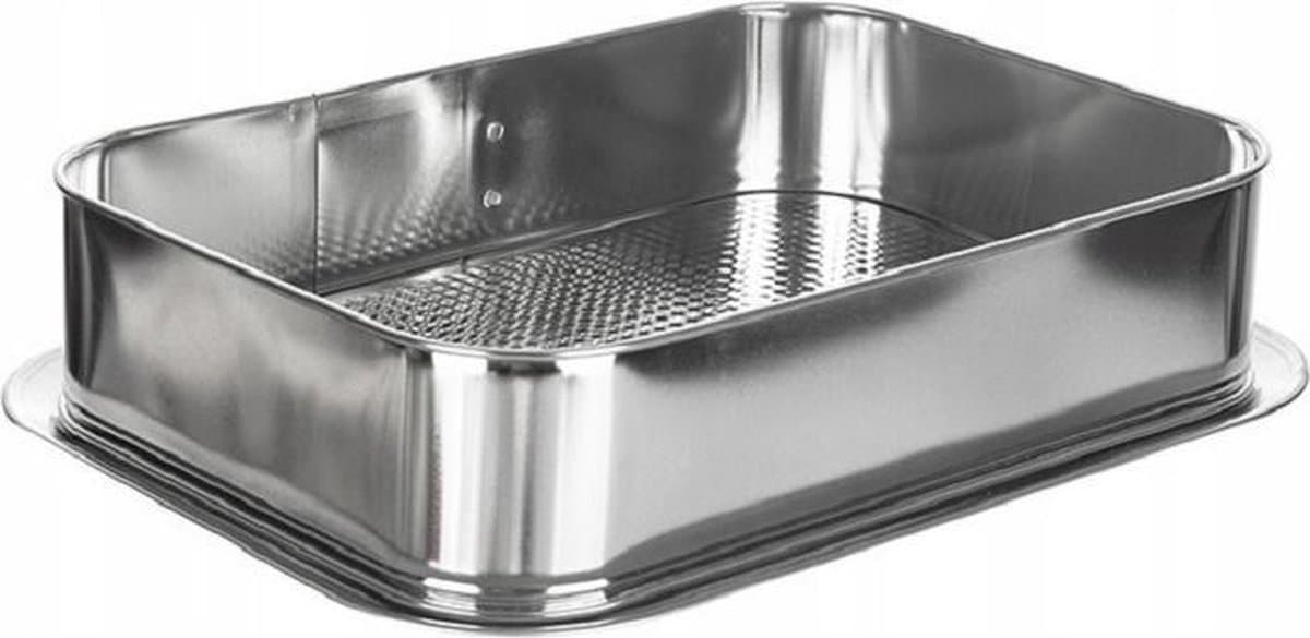 Tortownica rechthoekige springvorm - Bakvorm - Cakevorm - 34 x 24 x 8 cm zilver