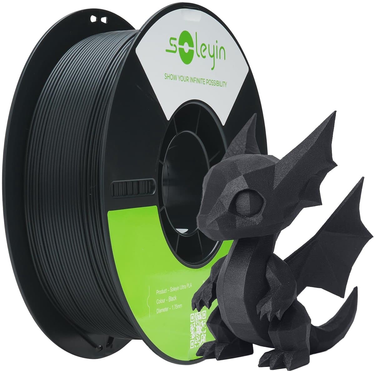 Creality Ultra PLA Filament - zwart - 1,75 mm - 1 kg - High Speed 30-300 mm/s - Milieuvriendelijk - Voor de meeste 3D-printers Creality Ender K1, K1C, K2 Plus - 3D-printverbruiksartikelen - Black - 3D Printer Filament