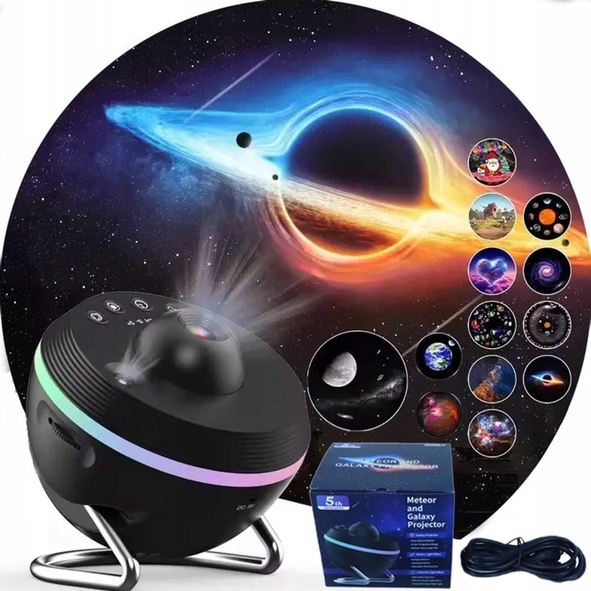 Planetarium Projector - 4K Sterrenhemel Projectie met 13 Schijven (Inclusief Meteoren) - Sfeervolle Nachtlamp voor Slaapkamer en Woonkamer
