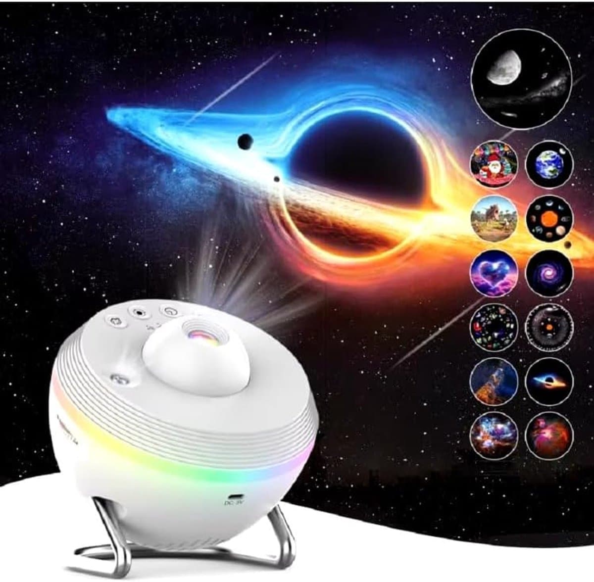 Galaxy Projector - 13 in 1 Planetarium Star Projector - Zonnestelsel Projector voor Kinderkamer Plafonddecoratie - Realistische Sterrenhemel Nachtlamp met Timer, Dynamische Meteoor, RGB Lichteffecten - Wit