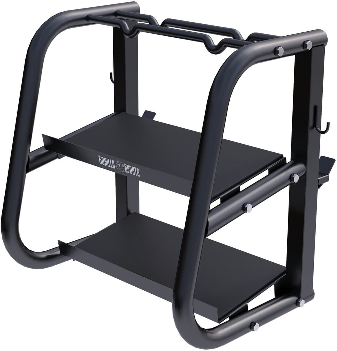 Gorilla Sports Halterstandaard - Multifunctioneel - Voor Halters, Kettlebells en Barbells - Staal - Belastbaar tot 300 kg