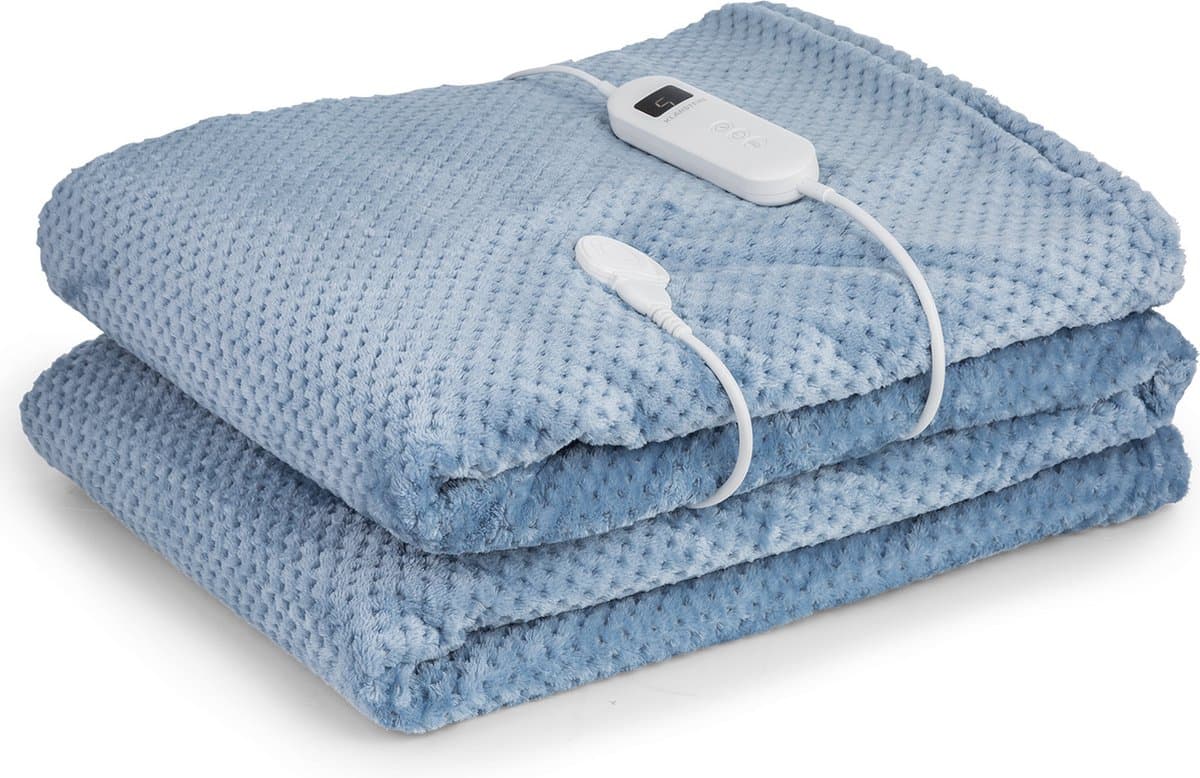 Klarstein XXL elektrische knuffeldeken, elektrische deken met automatische uitschakeling, 200x180 cm. Elektrische warmtedeken, kan in de wasmachine, dubbelzijdige elektrische deken voor bed & bank, electric heated blanket met 9 standen