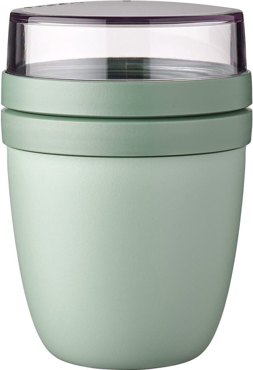 Mepal Lunchpot Ellipse - 500 ml - Yoghurt en Muesli beker to go - Geschikt voor vriezer. magnetron en vaatwasser - Nordic sage