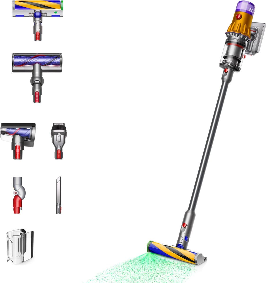 Dyson V12 Detect Slim Absolute - Steelstofzuiger - Nikkel/Geel - 150 Air Watts - Lichtgewicht