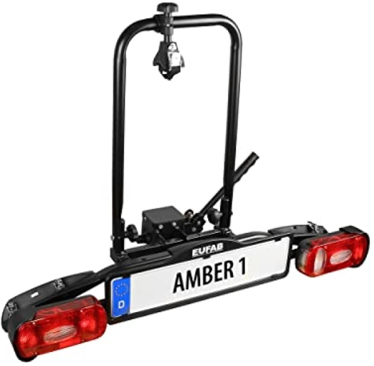 Fietsendrager voor trekhaak - voor 1 fiets - geschikt voor e-bike en oversized frames - gedeeltelijk voorgemonteerd - met snelsluiting en framehouder - model 11559