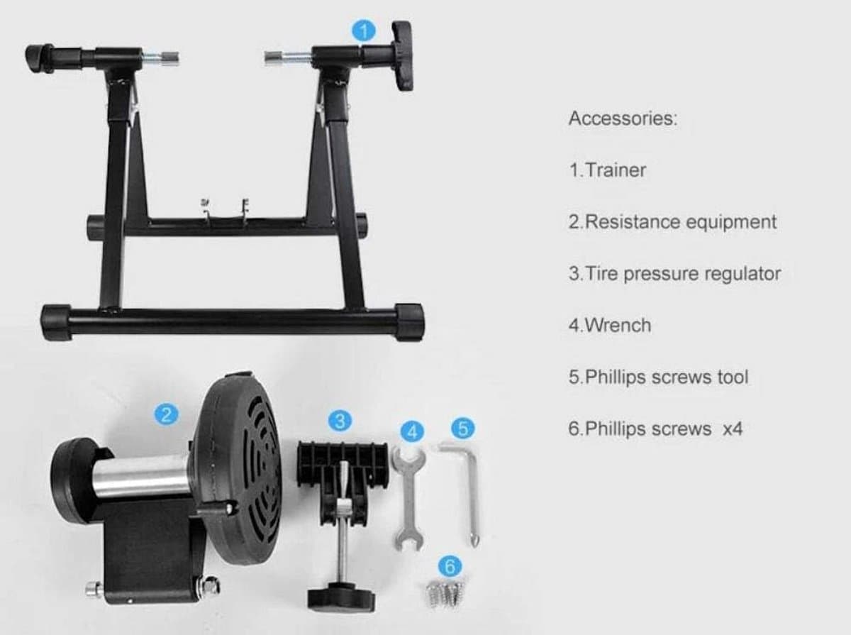 Fietstrainer Rollenbank - Hometrainer Indoor - Binnen Fietsen - Magnetische Weerstand - 28 Inch - Zwart
