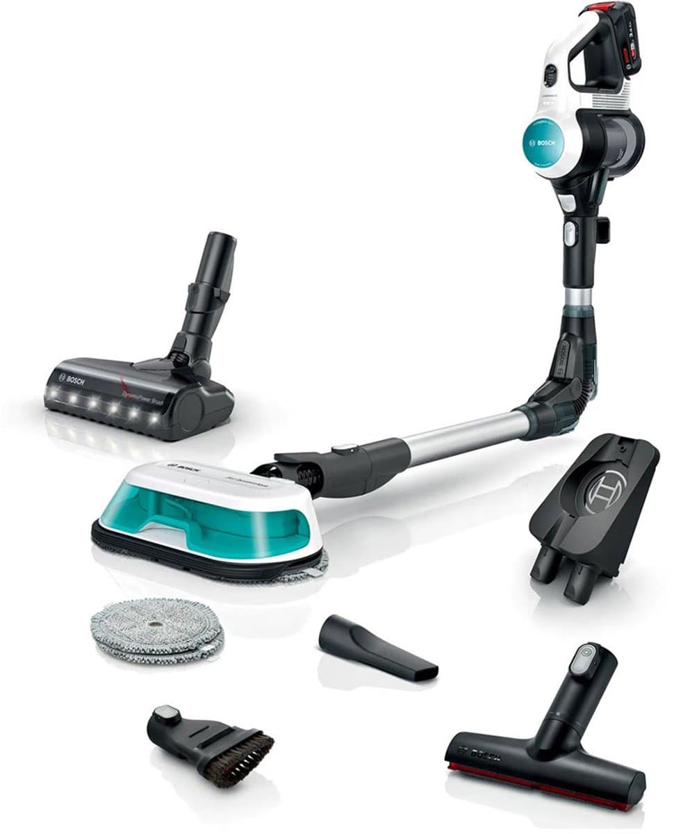 Bosch Unlimited 7 - Steelstofzuiger met dweilfunctie – Draadloos en zonder zak – Vacuum Cleaner – ProHygienic Aqua – BCS71HYG1