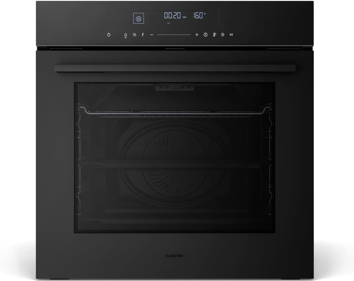 Klarstein Inbouwoven Velaire 74 liter elektrische oven, 13 standen, touchbediening, energieklasse A+, geëmailleerde binnenkant, driedubbele beglazing, geïntegreerde enkele oven, 60 cm, mat en glazen design, zwart - voor Keuken