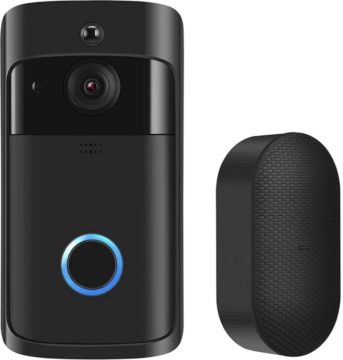 Living Needs - Slimme Video Deurbel met Camera – Zwart - Full HD beeld - met Nachtzicht, App & Bewegingsmelder - Draadloos