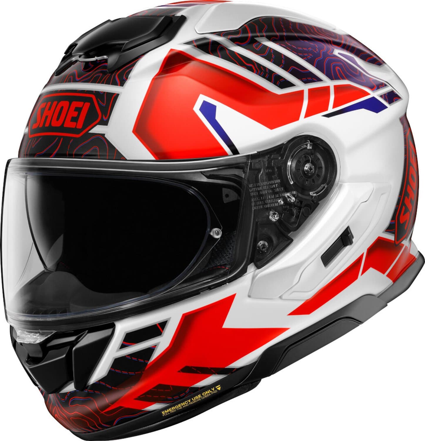 Shoei GT-Air 3 Hike Wit Rood Blauw Integraalhelm - Maat S - Helm