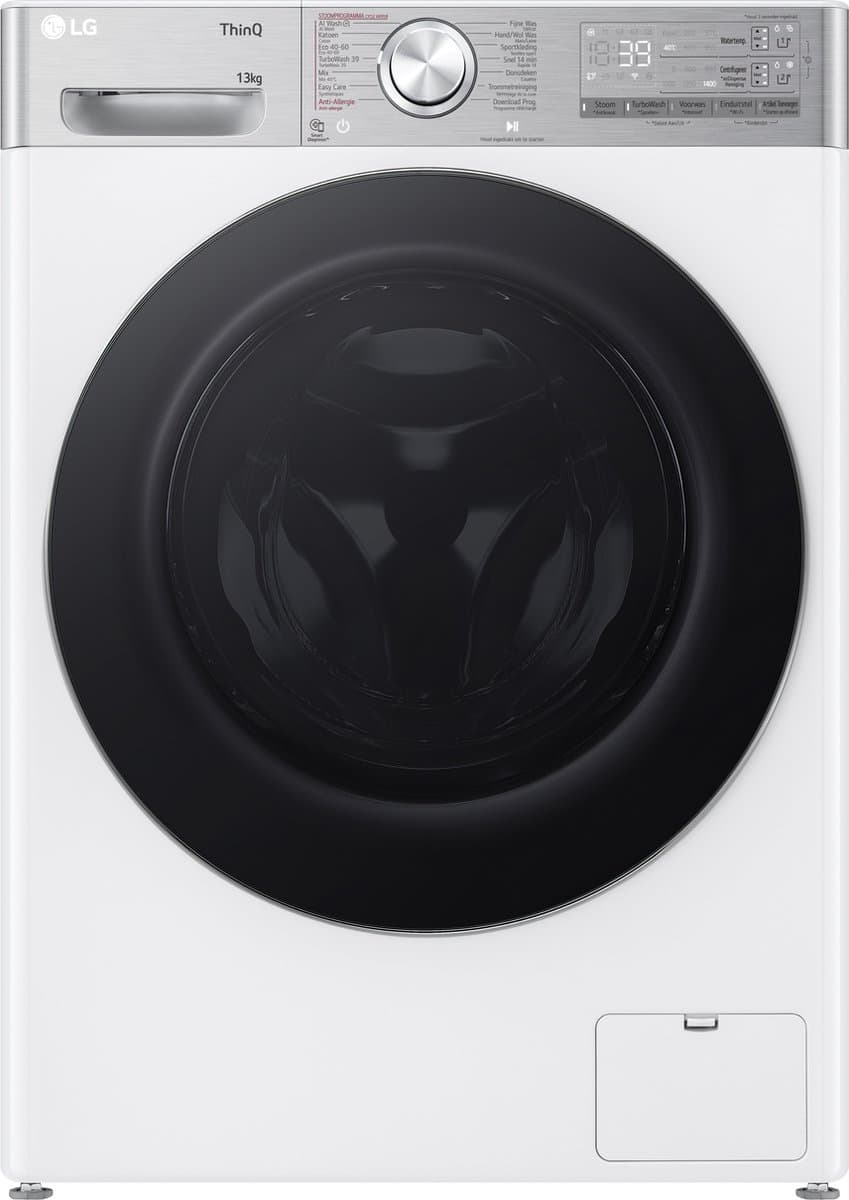 LG F4WR9513S2W wasmachine 13 kg met AI DD voor slimme stofverzorging - TurboWash 39 voor sneller wassen - EzDispense automatische dosering - hygiënisch wassen met stoom en ThinQ slimme bediening. Energieklasse A-10%