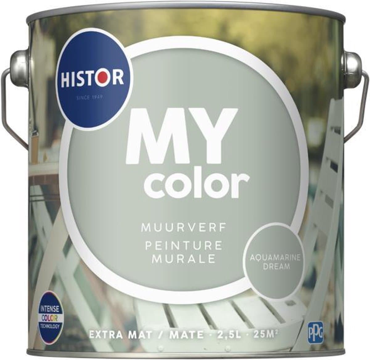 Histor MY Color Muurverf Aquamarine Dream - Extra Mat – Reinigbaar en Geurarm – Extra Dekkend en Vochtregulerend – Voor Binnen – Extra Dekkend - 2.5L - Lichtgroen