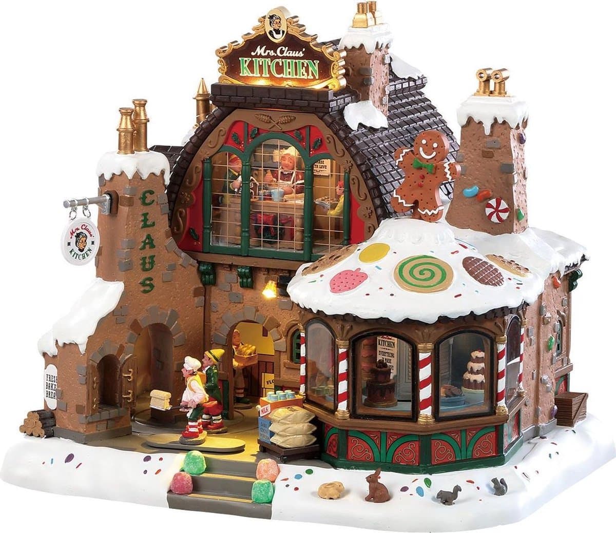 Lemax Kerstdorp Mrs. Claus' Kitchen - met verlichting - 4.5V adapter
