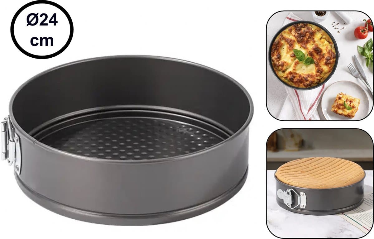 PD® - Bakvorm - Springvorm - Taartvorm - Springvorm 24 cm - Anti Aanbak Laag - Ø 24 cm - Zwart
