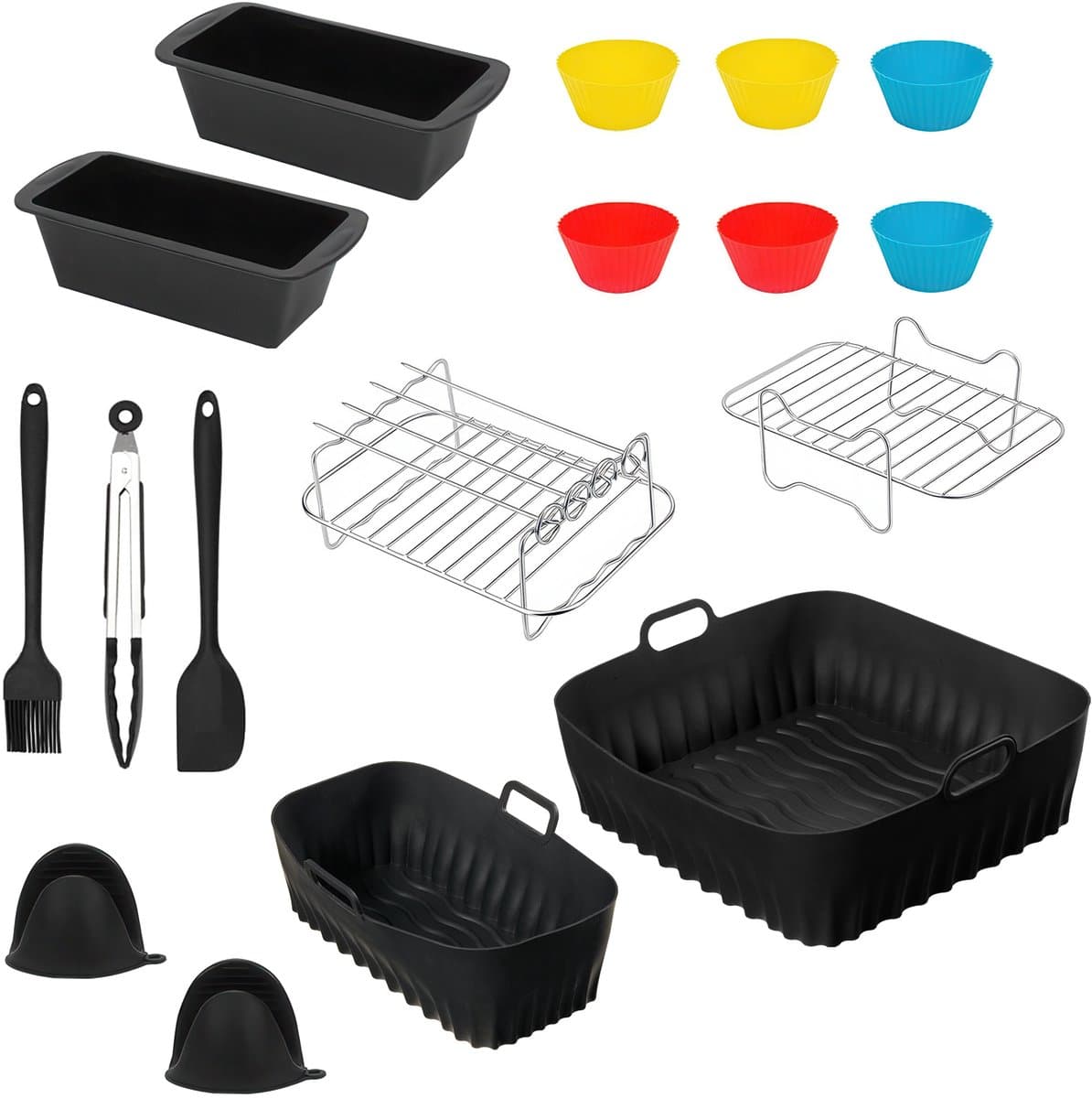 YONO Accessoires Set - geschikt voor Philips Dual Basket Airfryer - 5000 - 3000 series - 18in1