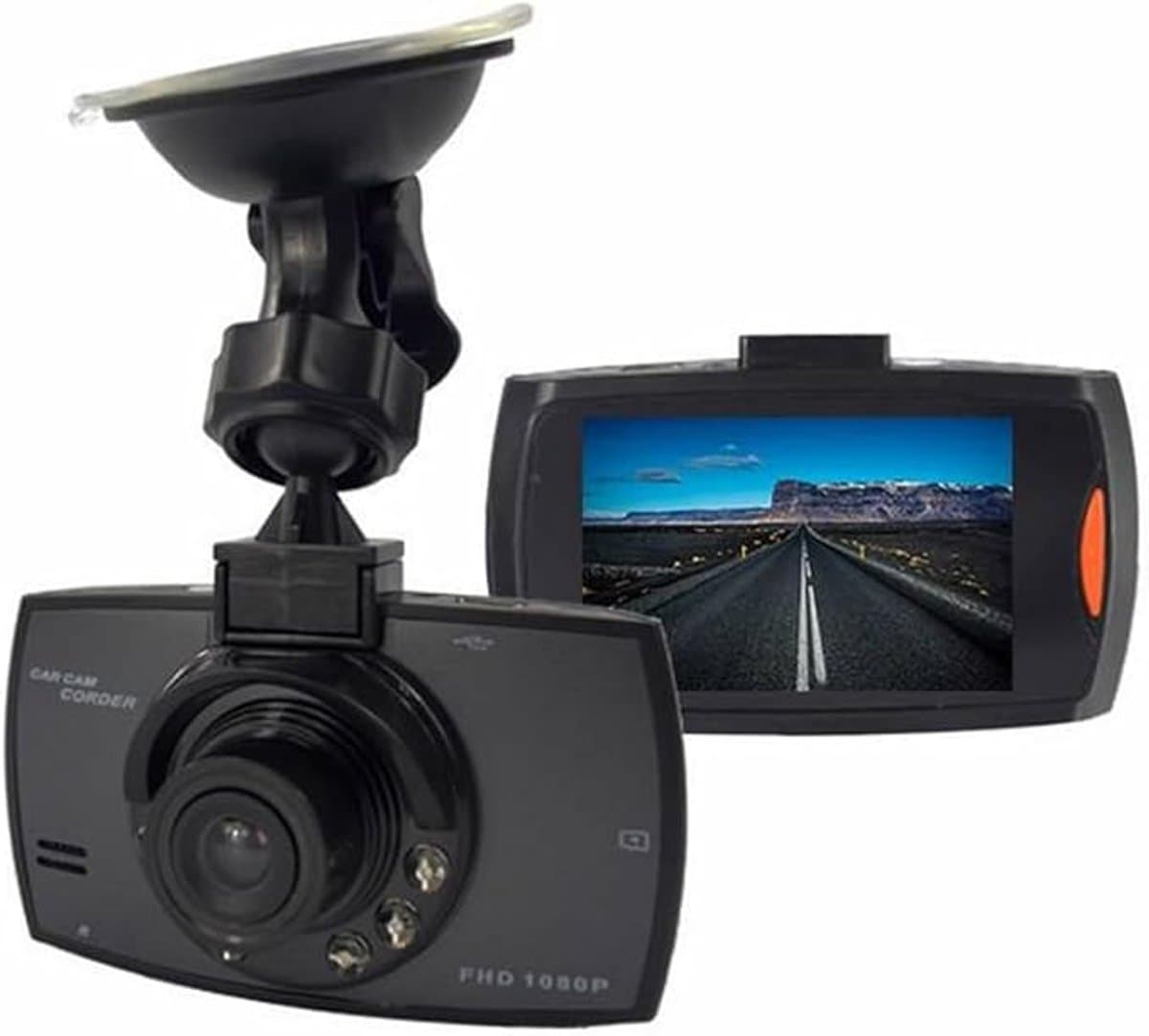 Dashcam voor in de auto met 2,2-inch touchscreen, 120-graden groothoeklens en 24-uurs parkeermodus.
